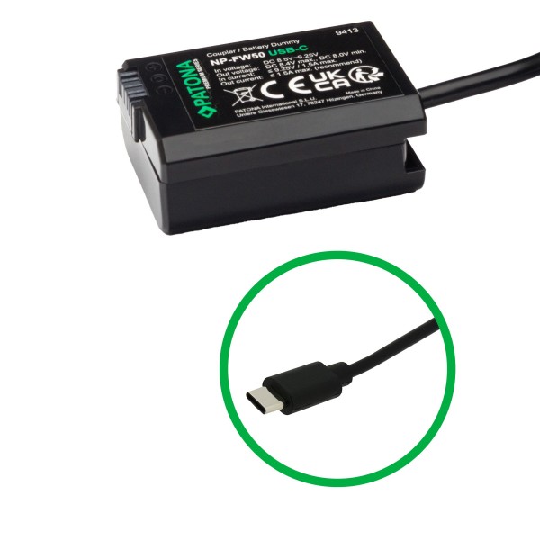 Adattatore batteria USB-C per Sony NEX-C3